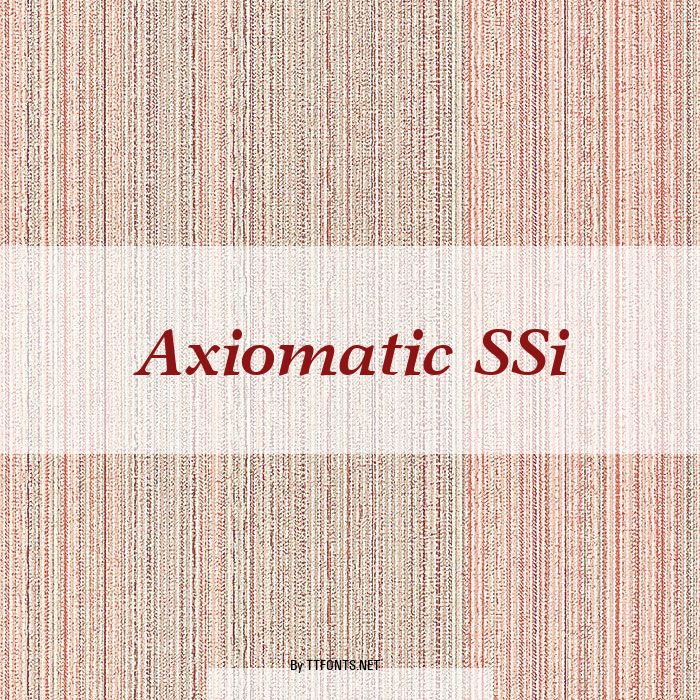 Axiomatic SSi example
