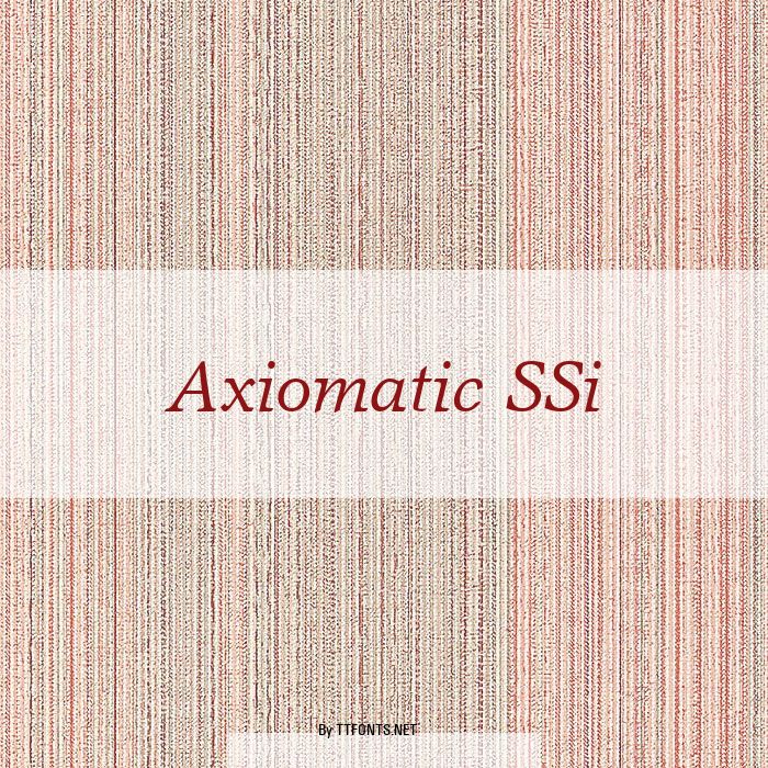 Axiomatic SSi example