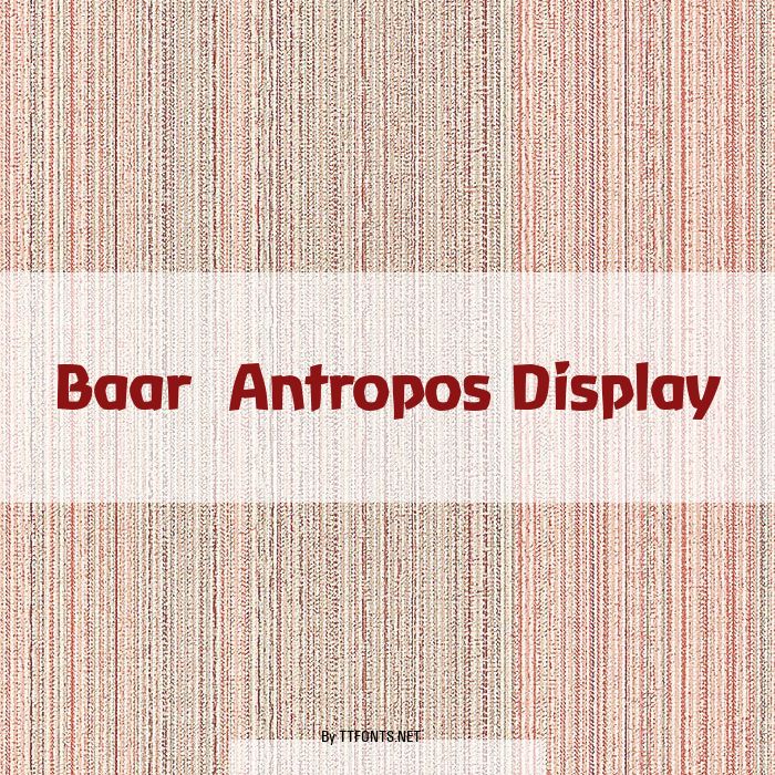 Baar  Antropos Display example