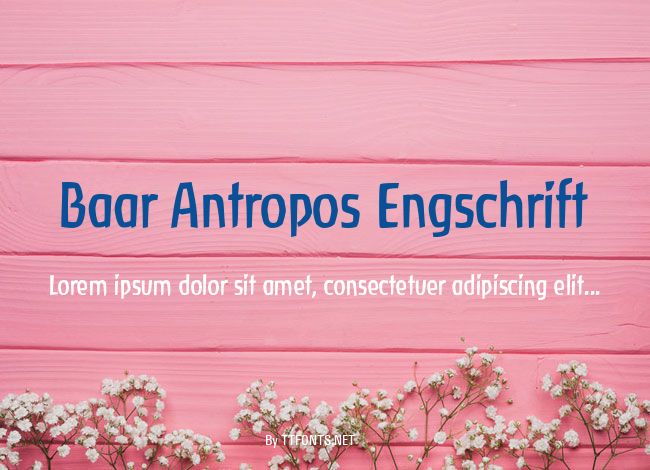 Baar Antropos Engschrift example