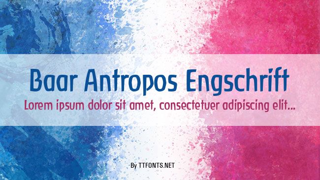 Baar Antropos Engschrift example