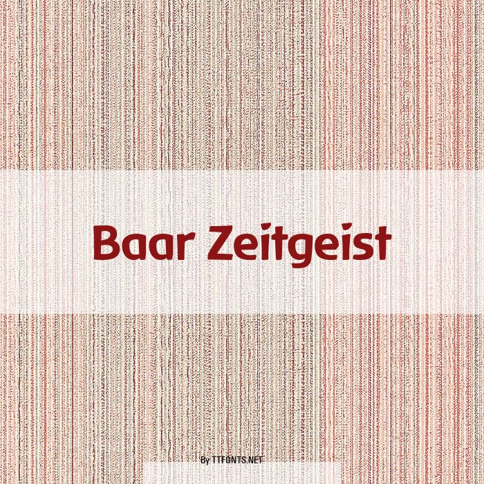 Baar Zeitgeist example