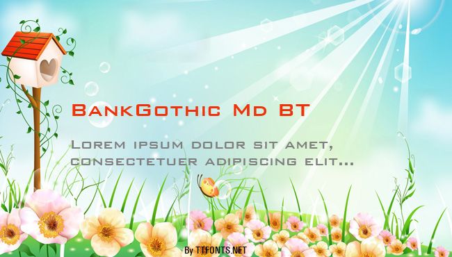BankGothic Md BT example