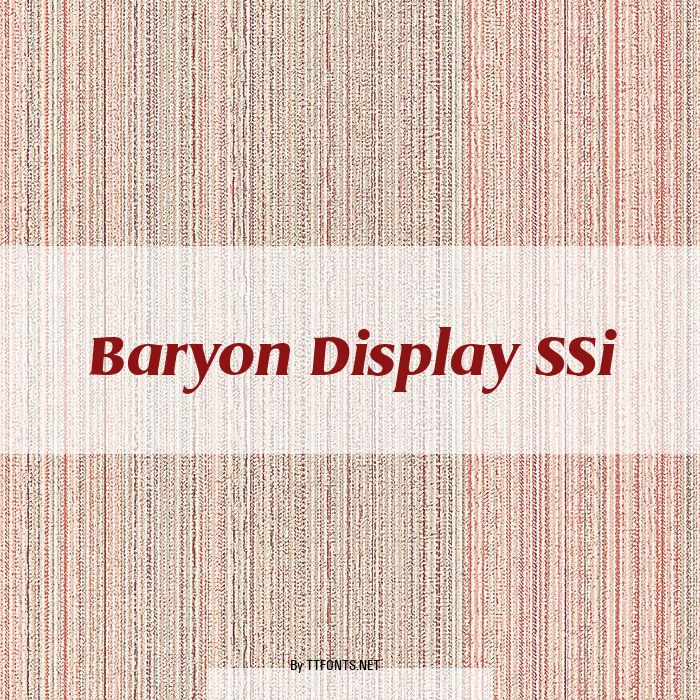 Baryon Display SSi example