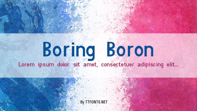 Boring Boron example