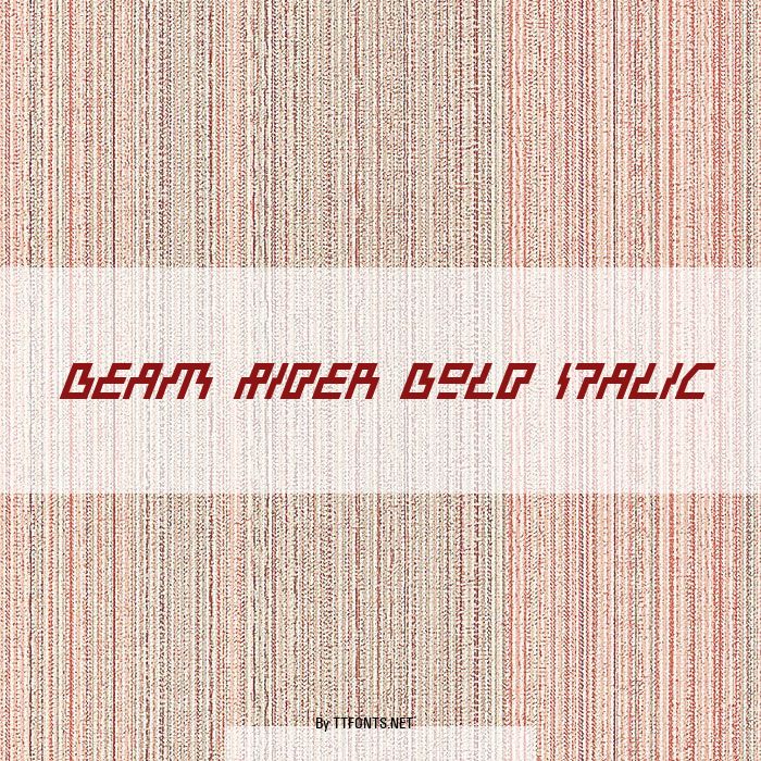 Beam Rider Bold Italic example