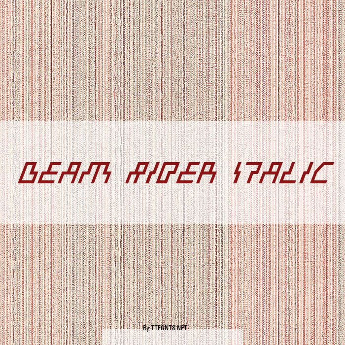 Beam Rider Italic example