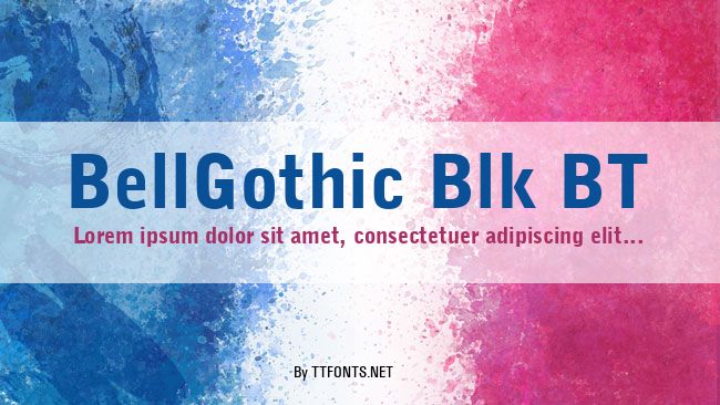 BellGothic Blk BT example