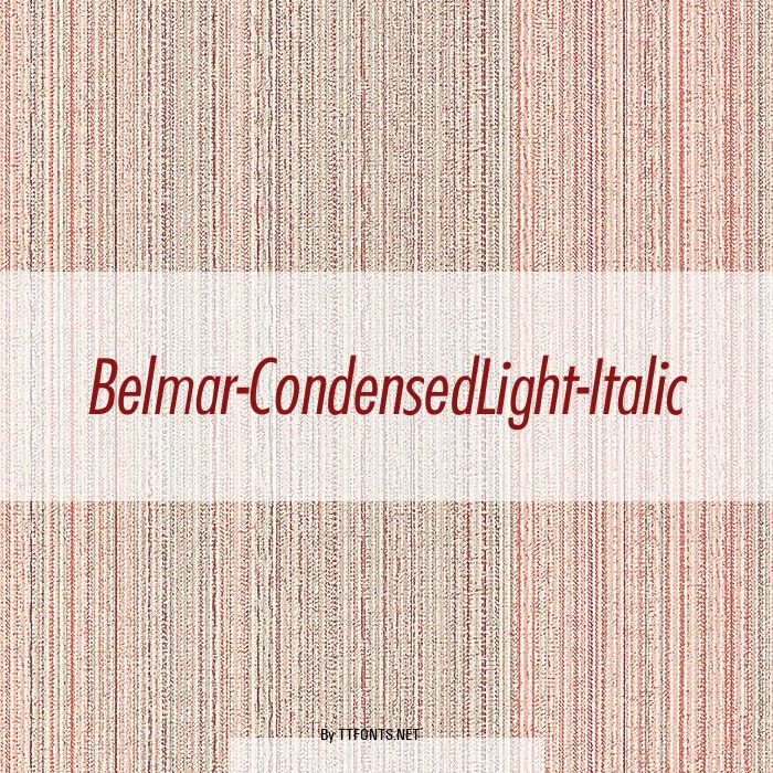 Belmar-CondensedLight-Italic example