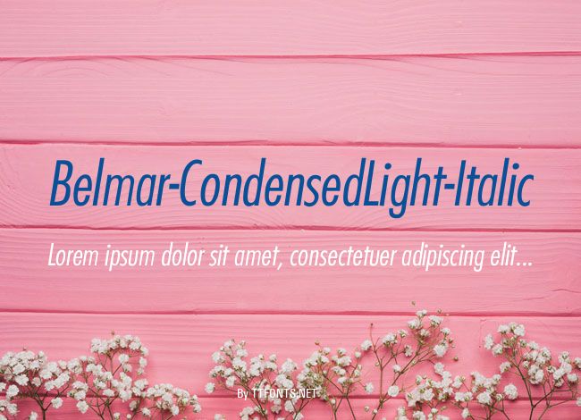 Belmar-CondensedLight-Italic example