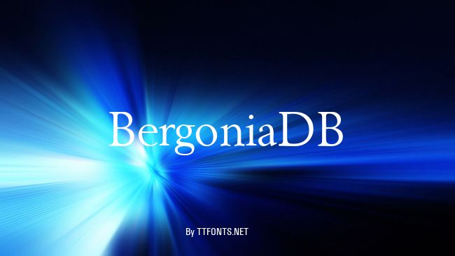 BergoniaDB example