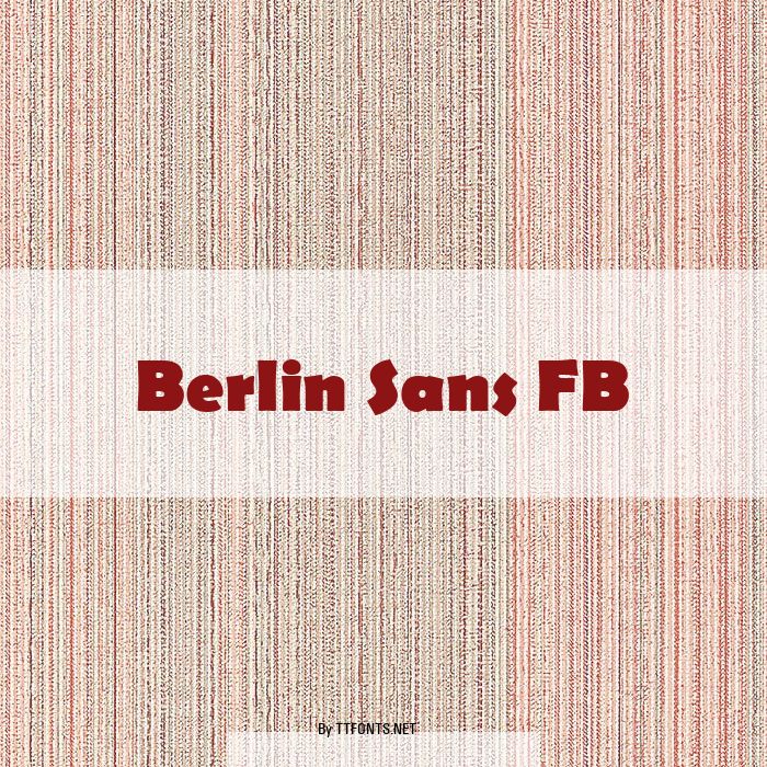 Berlin Sans FB example
