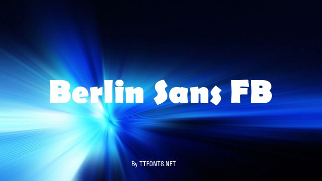 Berlin Sans FB example