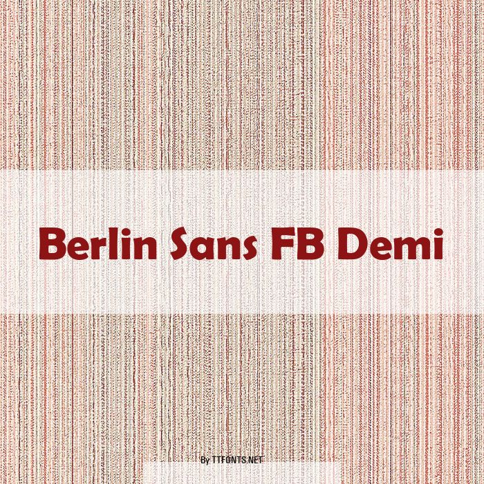 Berlin Sans FB Demi example