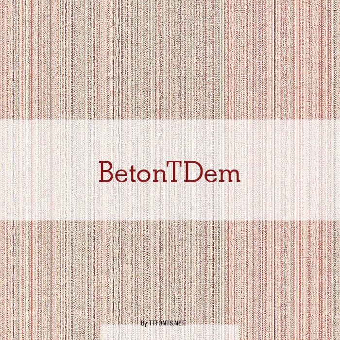 BetonTDem example
