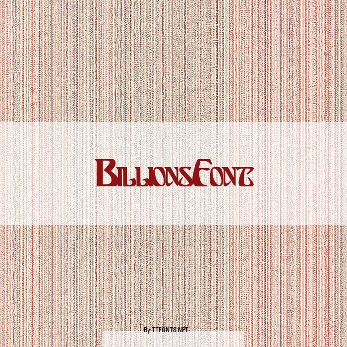 BillionsFont example