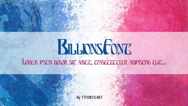 BillionsFont example