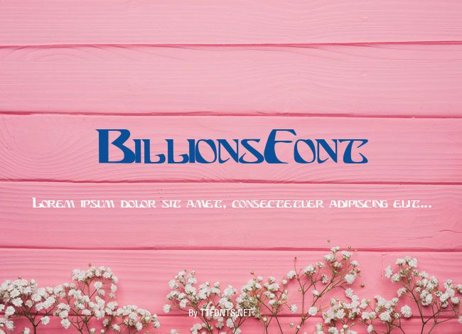 BillionsFont example