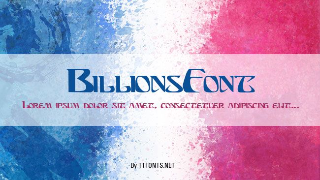 BillionsFont example