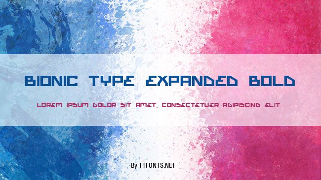 Bionic Type Expanded Bold example