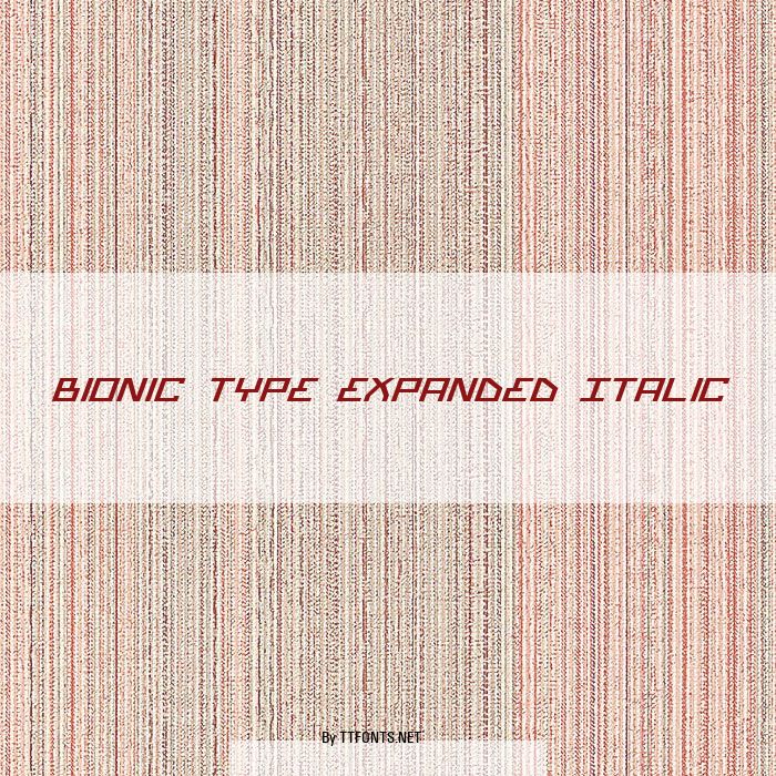 Bionic Type Expanded Italic example