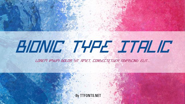 Bionic Type Italic example