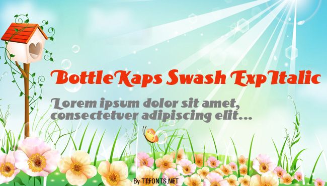 BottleKaps Swash ExpItalic example