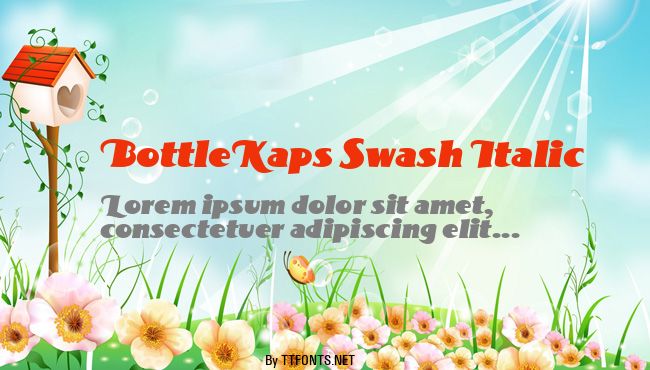 BottleKaps Swash Italic example