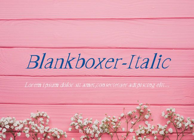 Blankboxer-Italic example