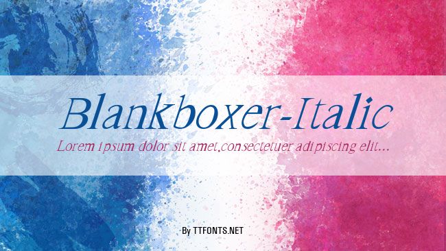 Blankboxer-Italic example
