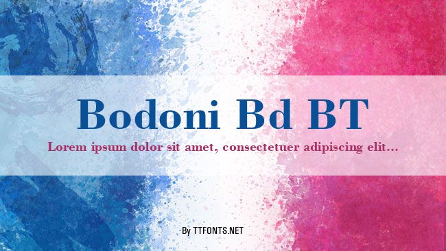Bodoni Bd BT example