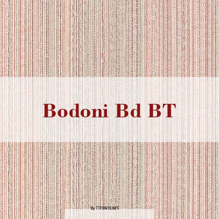 Bodoni Bd BT example