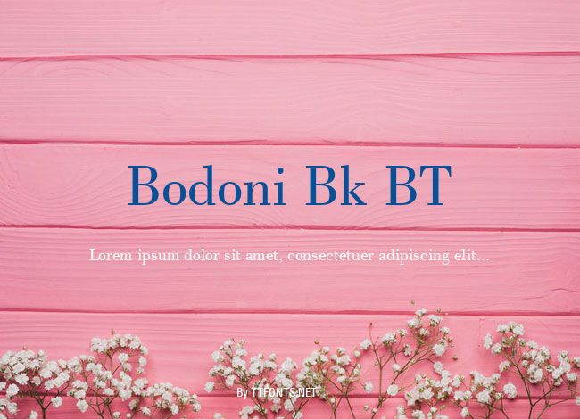 Bodoni Bk BT example