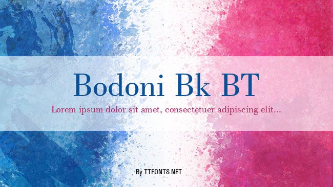 Bodoni Bk BT example