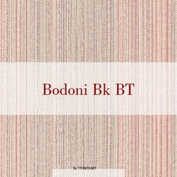 Bodoni Bk BT example