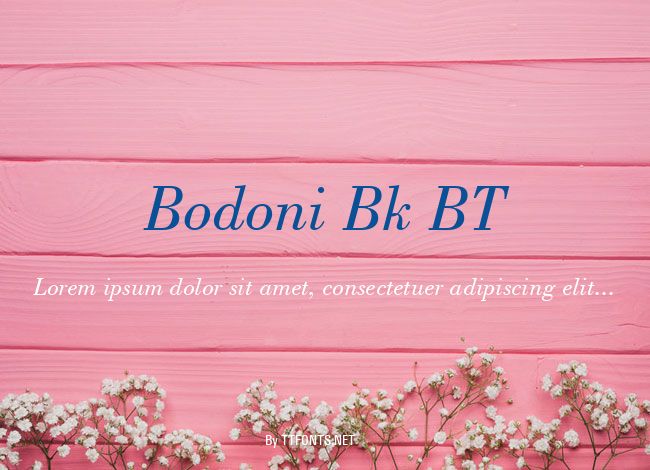 Bodoni Bk BT example