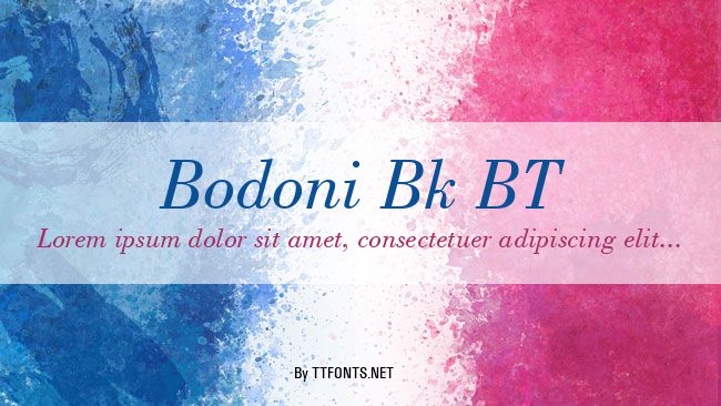 Bodoni Bk BT example