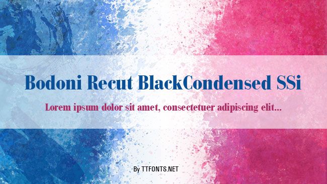Bodoni Recut BlackCondensed SSi example