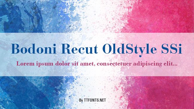 Bodoni Recut OldStyle SSi example