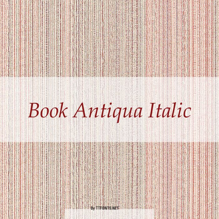 Book Antiqua Italic example