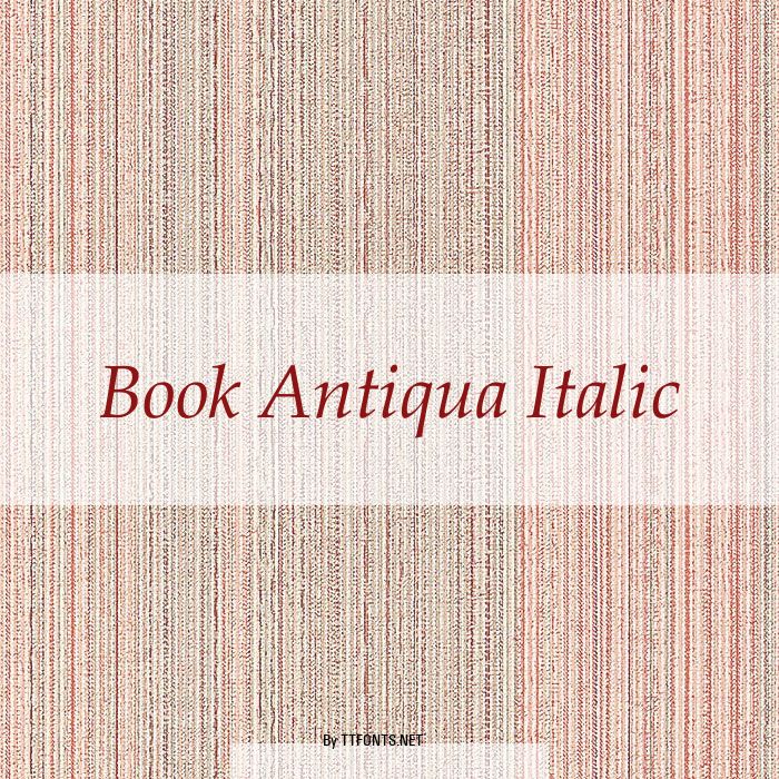 Book Antiqua Italic example