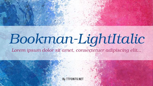 Bookman-LightItalic example