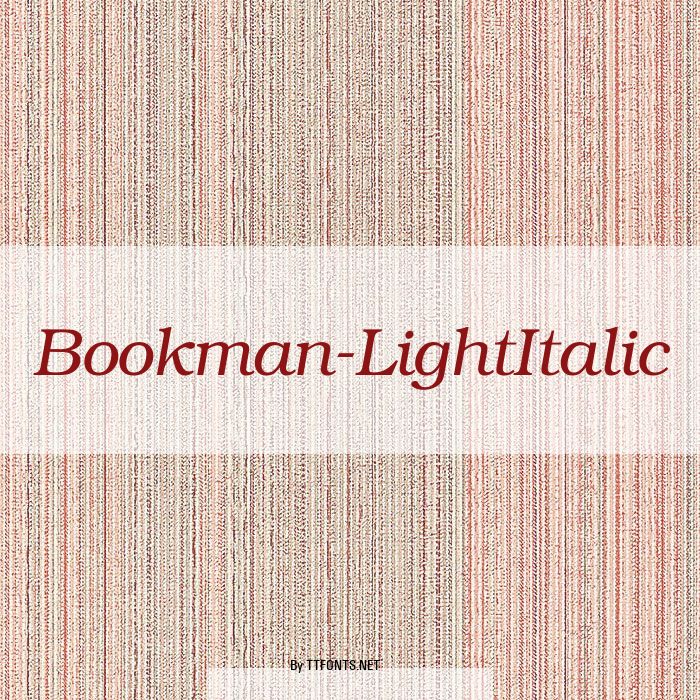 Bookman-LightItalic example