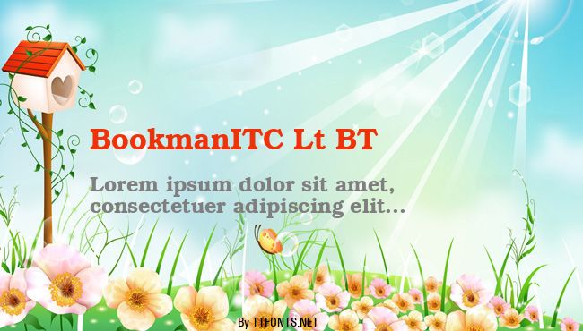 BookmanITC Lt BT example