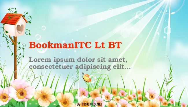 BookmanITC Lt BT example