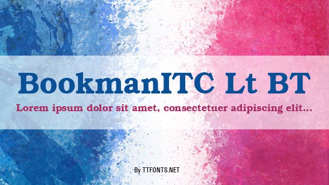 BookmanITC Lt BT example