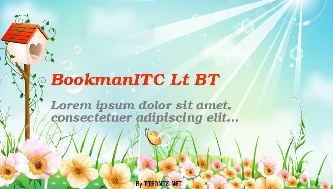 BookmanITC Lt BT example
