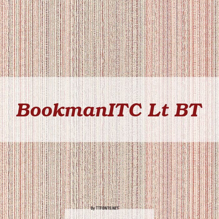 BookmanITC Lt BT example