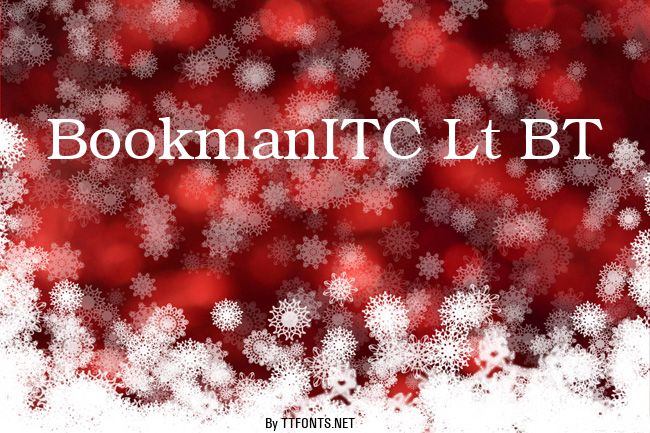 BookmanITC Lt BT example