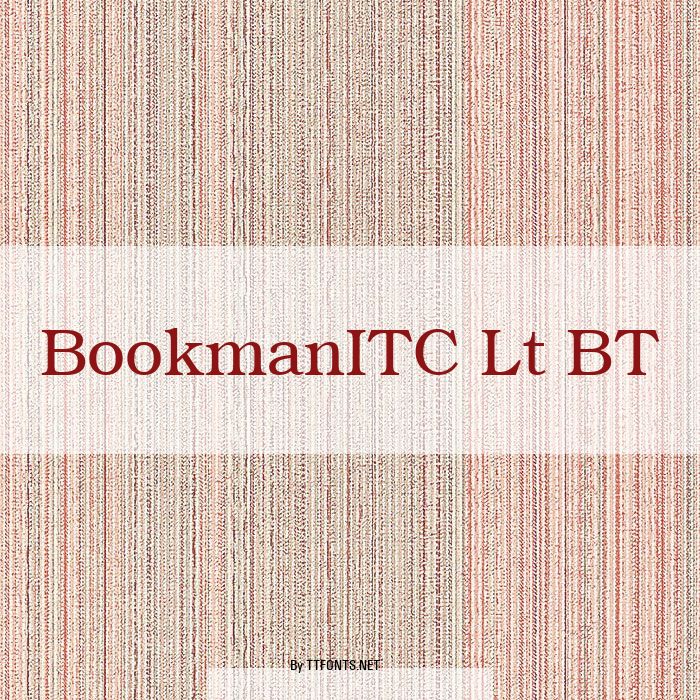 BookmanITC Lt BT example